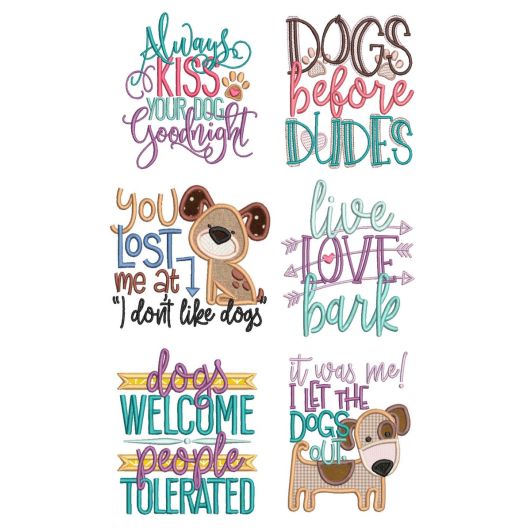 Dog Lovers Word Art 1 Machine Embroidery Designs by JuJu

