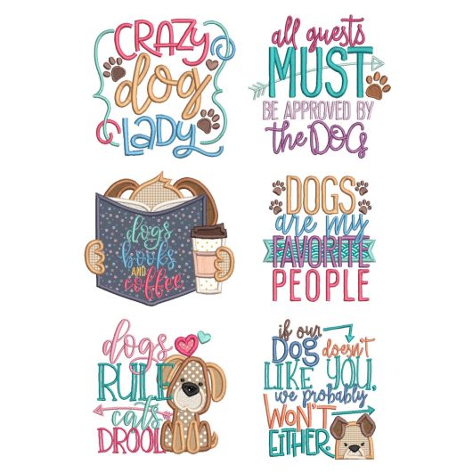 Dog Lovers Word Art 2 Machine Embroidery Designs by JuJu
