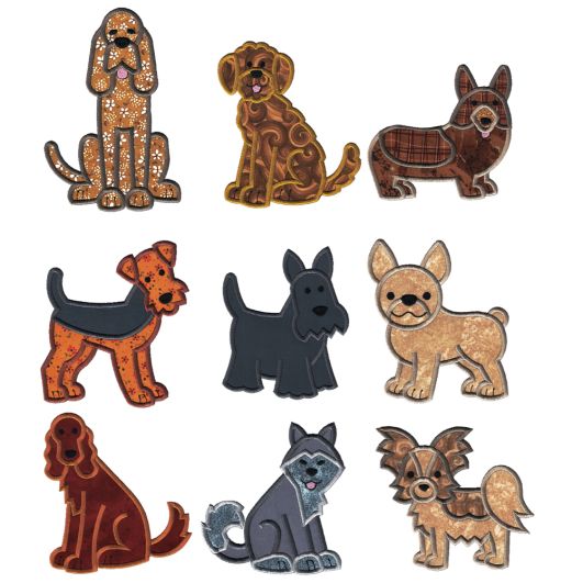 Top Dogs Applique Set 5 Machine Embroidery Designs by JuJu