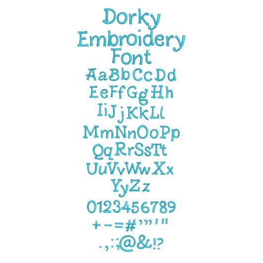 Dorky Embroidery Font | Machine Embroidery Designs by JuJu