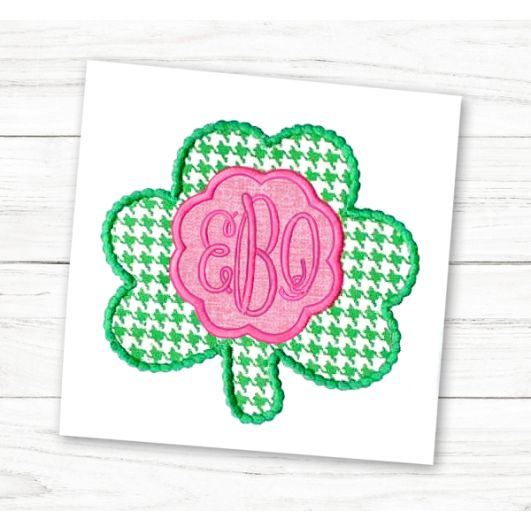                                 Mono Scallop Shamrock Frame | Machine Embroidery Designs by JuJu
                            