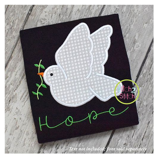Dove Applique Digital Machine Embroidery Designs by JuJu