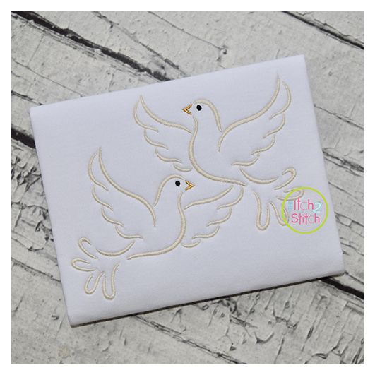 Doves Embroidery | Machine Embroidery Designs by JuJu