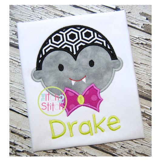 Dracula Head Applique | Machine Embroidery Designs by JuJu