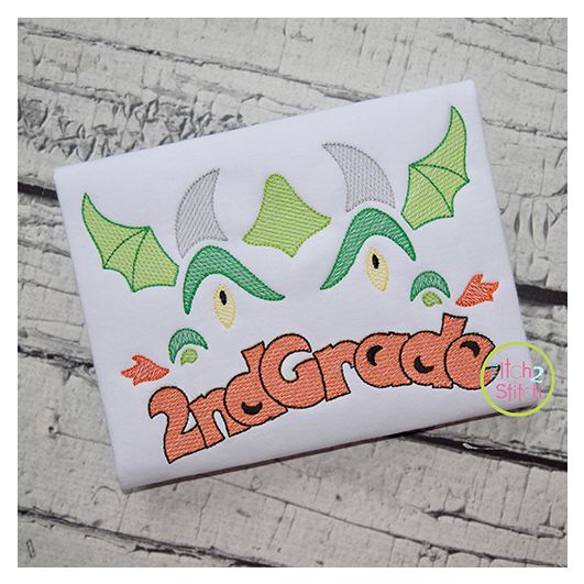 Dragon Face 2nd Grade Sketch Embroidery | Machine Embroidery Designs by JuJu