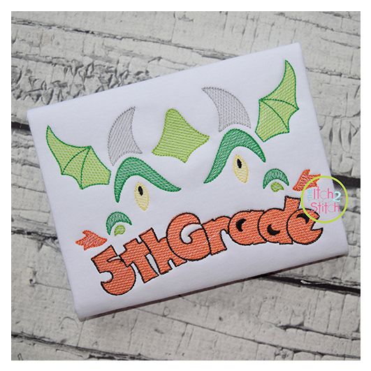 Dragon Face 5th Grade Sketch Embroidery | Machine Embroidery Designs by JuJu