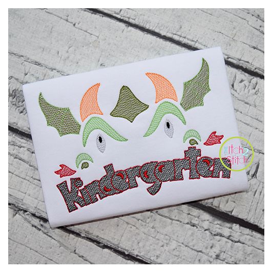 Dragon Face Kindergarten Sketch Embroidery | Machine Embroidery Designs by JuJu