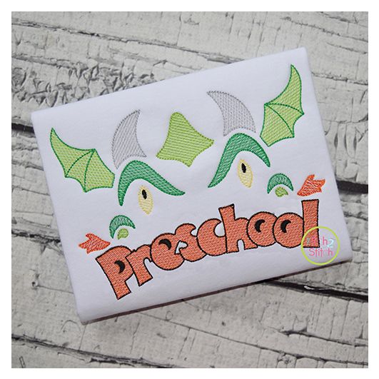 Dragon Face Preschool Sketch Embroidery | Machine Embroidery Designs by JuJu