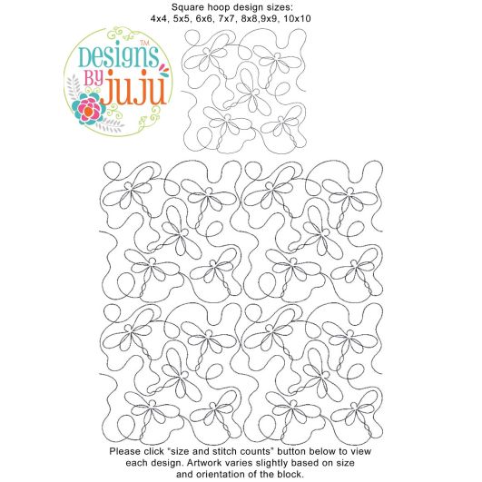 Dragonflies End-to-End Quilting | Machine Embroidery Designs by JuJu