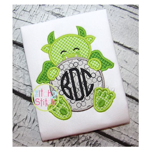 Dragon Monogram Peeker Applique | Machine Embroidery Designs by JuJu