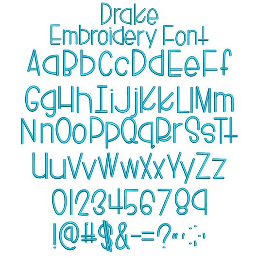 Drake Embroidery Font | Machine Embroidery Designs by JuJu