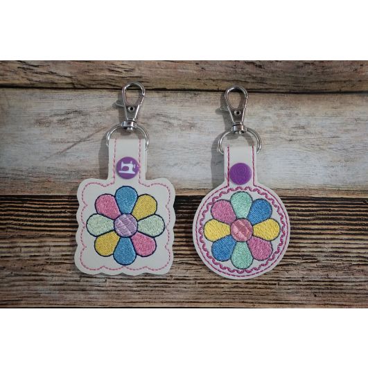 ITH Snap Tab Key Fob Dresdan Plate Quilt Block | Machine Embroidery Designs by JuJu