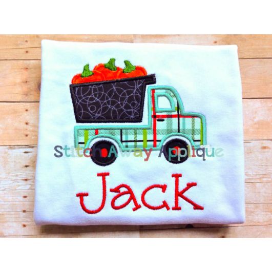 Pumpkin Dumptruck | Machine Embroidery Designs by JuJu