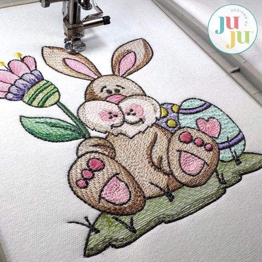 Sweet Easter Bunny 4 Embroidery Design | Machine Embroidery Designs by JuJu
