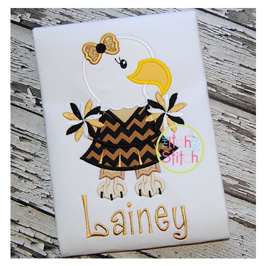 Eagle Cheer Applique | Machine Embroidery Designs by JuJu