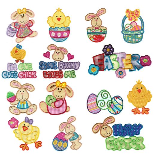 Bunny Hop Applique Machine Embroidery Designs by JuJu 