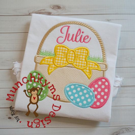 Easter Basket Bow | Machine Embroidery Designs by JuJu