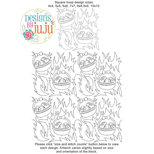 Easter Baskets End-to-End Quilting | Machine Embroidery Designs by JuJu