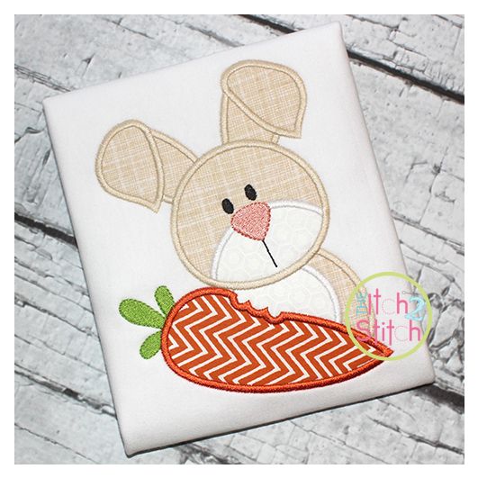 Easter Bunny Carrot Applique | Machine Embroidery Designs by JuJu
