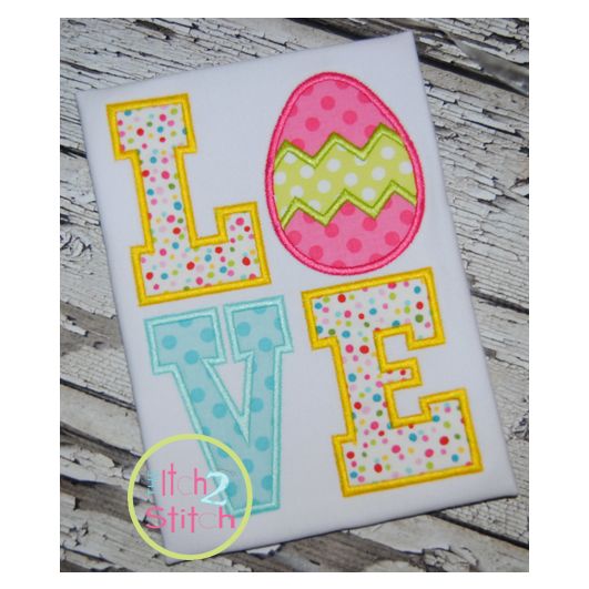 Easter Egg Love Applique | Machine Embroidery Designs by JuJu