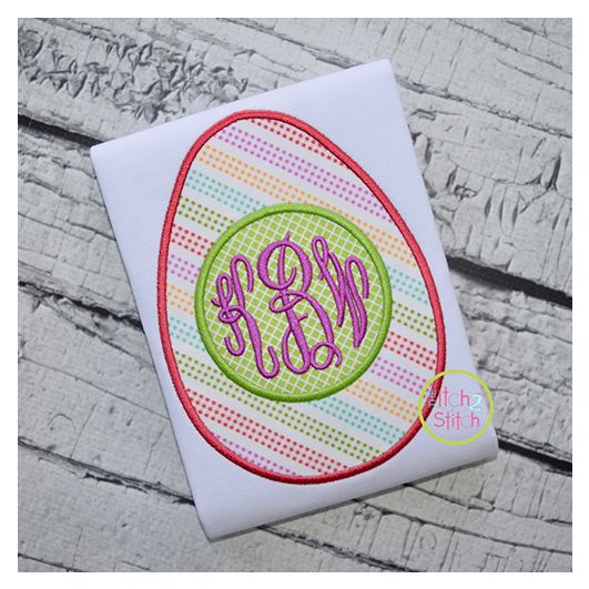 Easter Egg Monogram Applique | Machine Embroidery Designs by JuJu