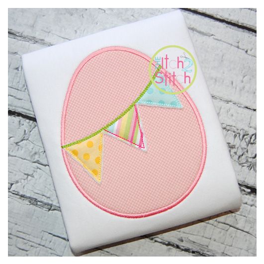 Easter Egg Pennant Applique | Machine Embroidery Designs by JuJu