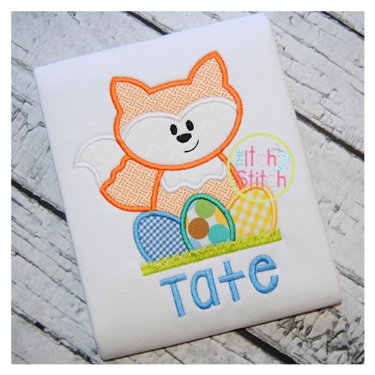 Easter Fox Applique | Machine Embroidery Designs by JuJu