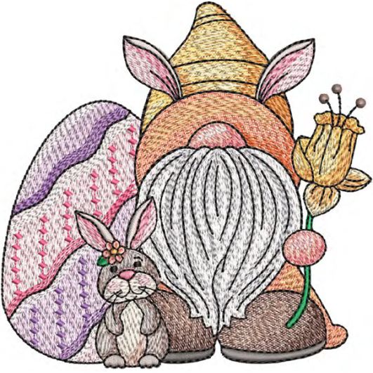                                 Easter Gnome Bunny Egg Flower | Machine Embroidery Designs by JuJu
                            