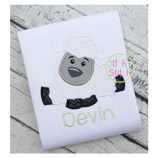 Easter Lamb Boy Applique | Machine Embroidery Designs by JuJu