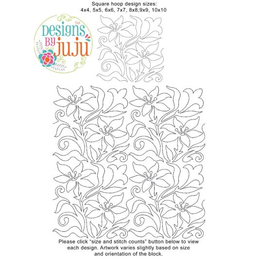 Easter Lilies End-to-End Quilting | Machine Embroidery Designs by JuJu