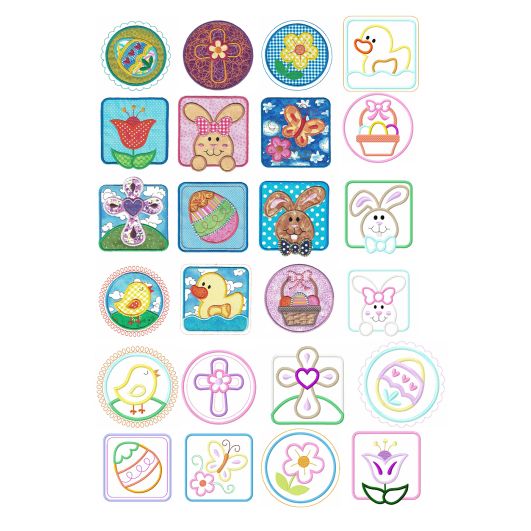 Easter Patches Applique Machine Embroidery Designs by JuJu