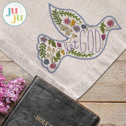 Heirloom Garden Let God Embroidery Design | Machine Embroidery Designs by JuJu