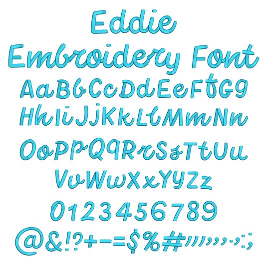 Eddie Embroidery Font | Machine Embroidery Designs by JuJu