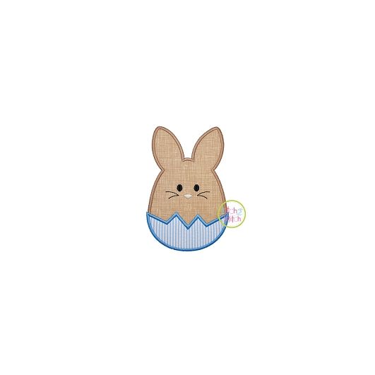 Egg Shaped Bunny Boy Applique | Machine Embroidery Designs by JuJu