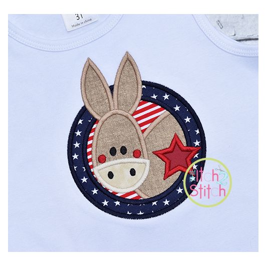 Election Donkey Applique | Machine Embroidery Designs by JuJu