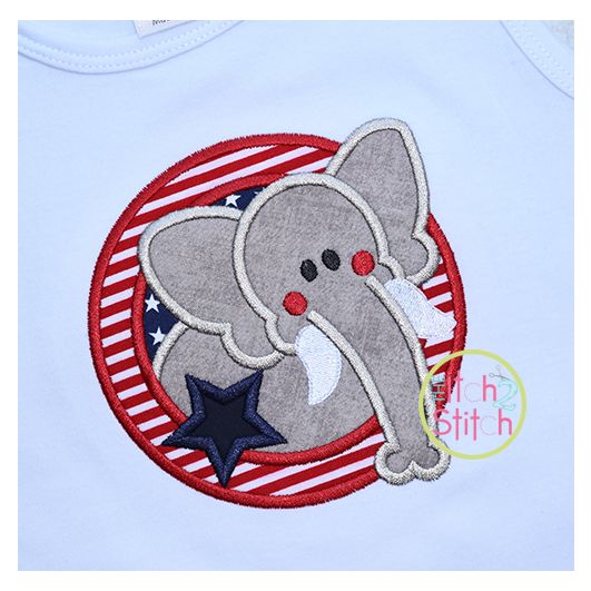 Election Elephant Applique | Machine Embroidery Designs by JuJu