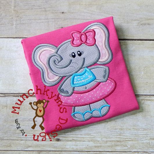 Summer Elephant Girl | Machine Embroidery Designs by JuJu