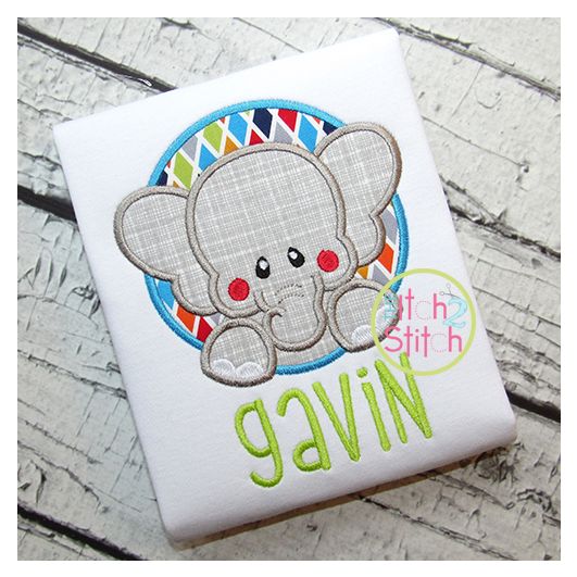 Elephant Circle Applique | Machine Embroidery Designs by JuJu