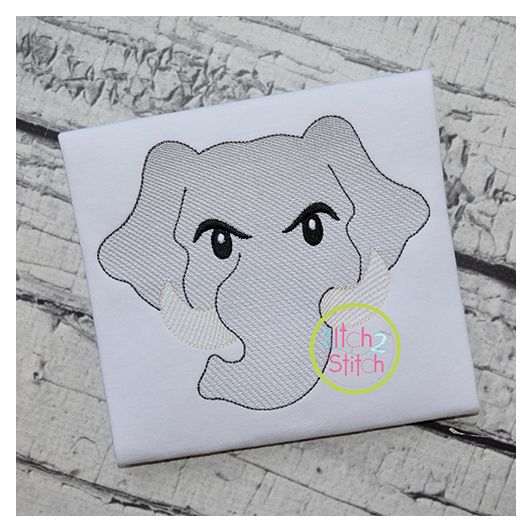 Elephant Face Boy Sketch Embroidery | Machine Embroidery Designs by JuJu