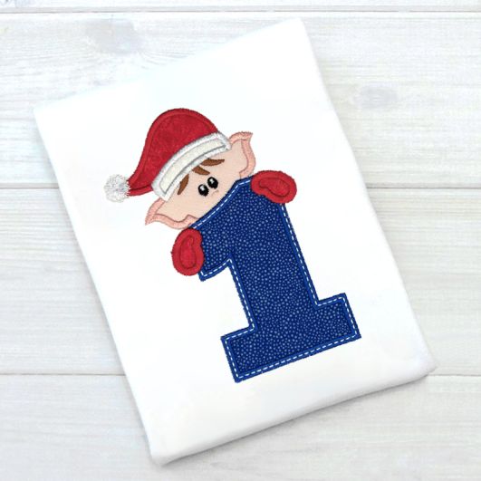 Elf Boy Number One Applique | Machine Embroidery Designs by JuJu