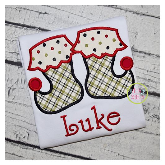 Elf Boots Applique | Machine Embroidery Designs by JuJu