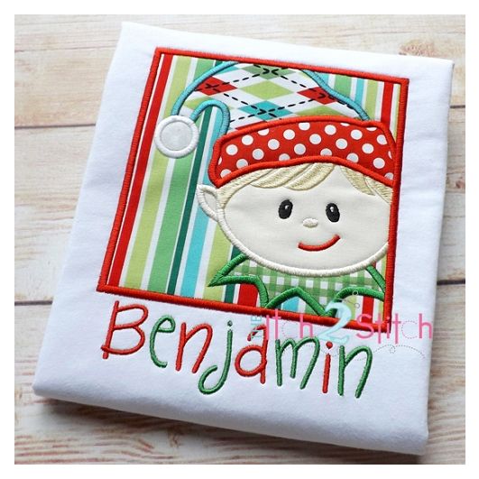 Elf Box Boy Applique | Machine Embroidery Designs by JuJu