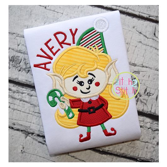 Elf Twin Girl Applique | Machine Embroidery Designs by JuJu