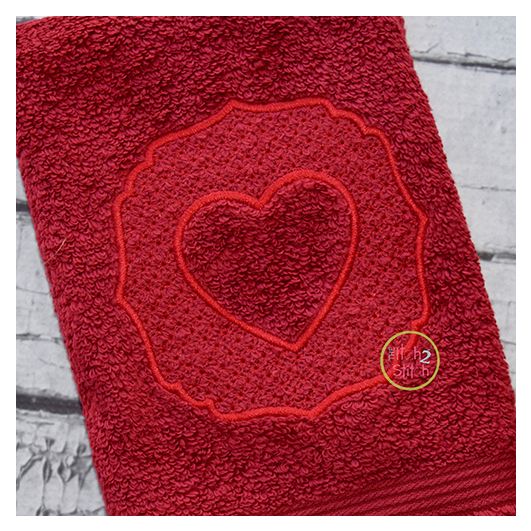 Embossed Heart Embroidery | Machine Embroidery Designs by JuJu