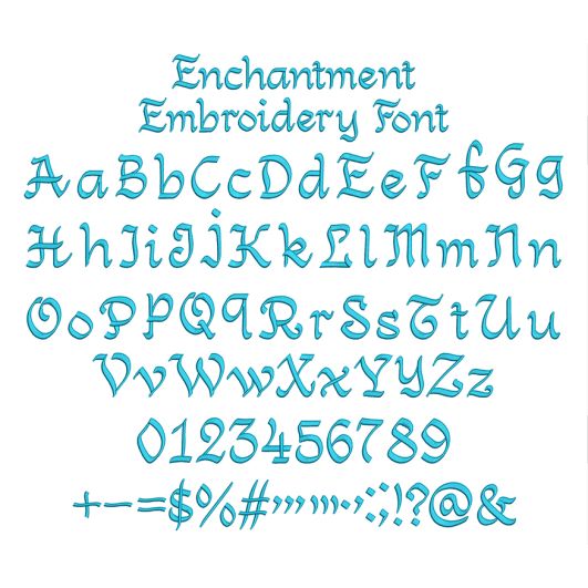 Enchantment Embroidery Font | Machine Embroidery Designs by JuJu