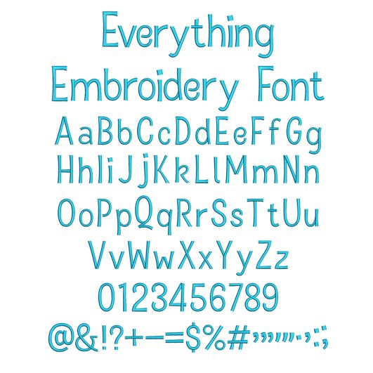Everything Embroidery Font | Machine Embroidery Designs by JuJu