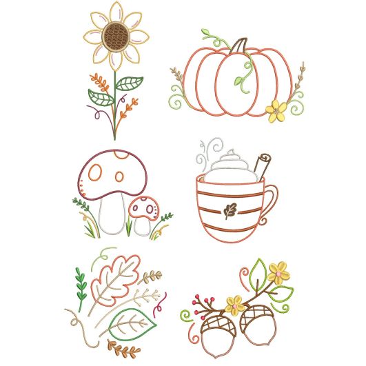 Fall Favorites Machine Embroidery Designs by JuJu
