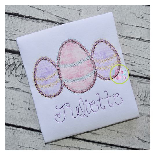 Fancy Egg Trio Applique | Machine Embroidery Designs by JuJu