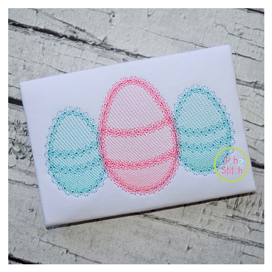 Fancy Egg Trio Sketch Embroidery | Machine Embroidery Designs by JuJu