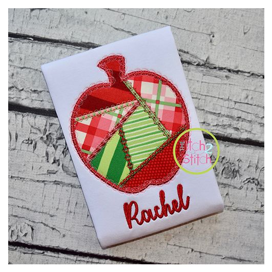 Fancy Patchwork Apple Applique | Machine Embroidery Designs by JuJu
